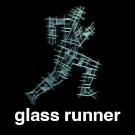 running man in glass